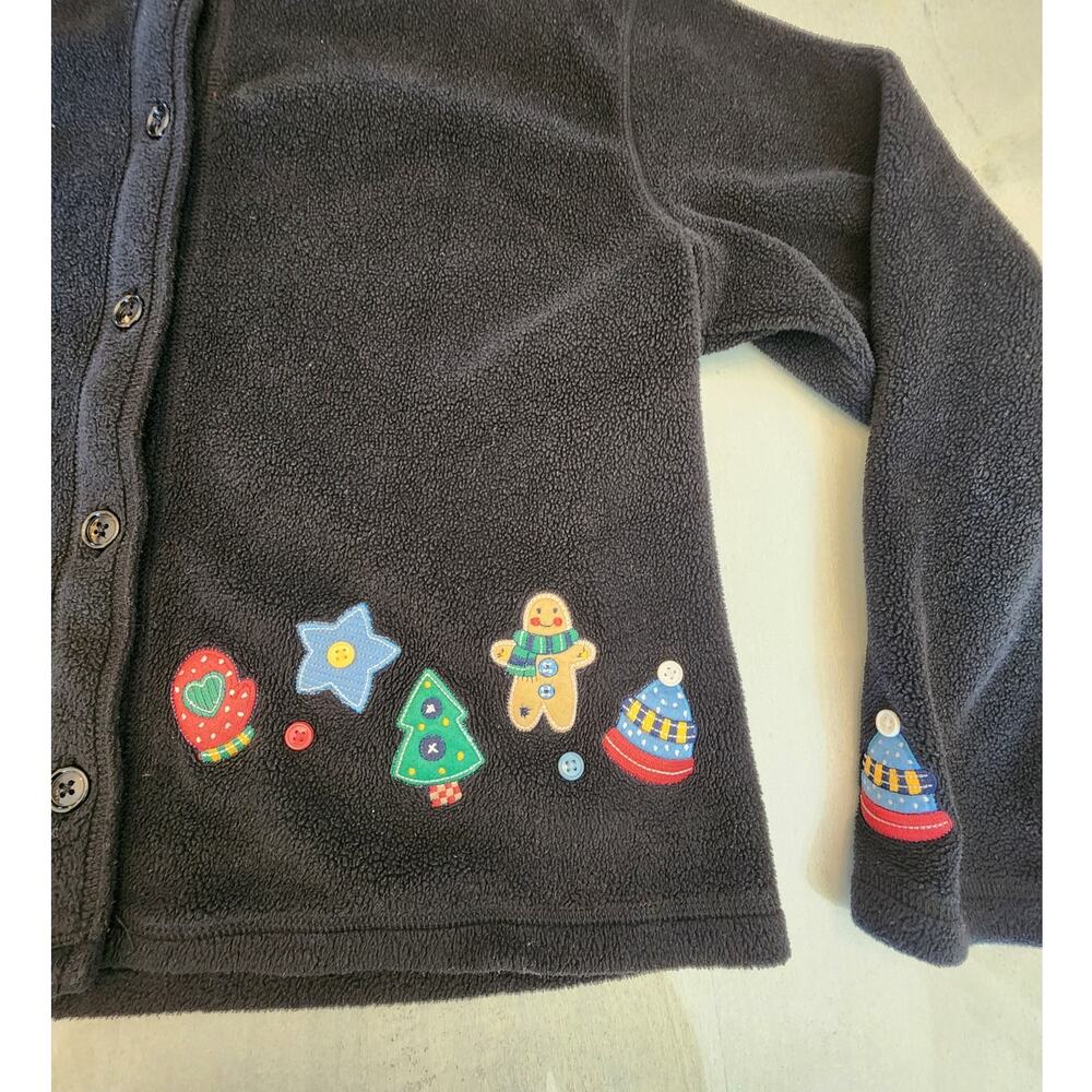 C & B Sport Women's Christmas Holiday Fleece Buttons SZ Large - Picture 6 of 9